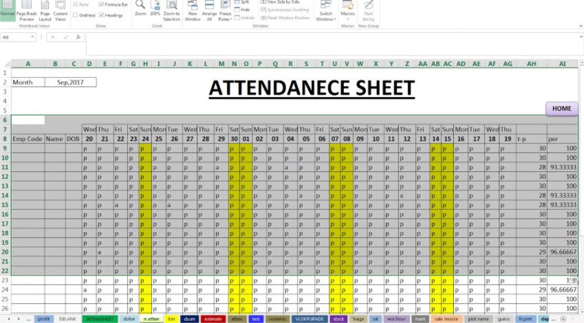 How To Count Attendance Percentage In Excel